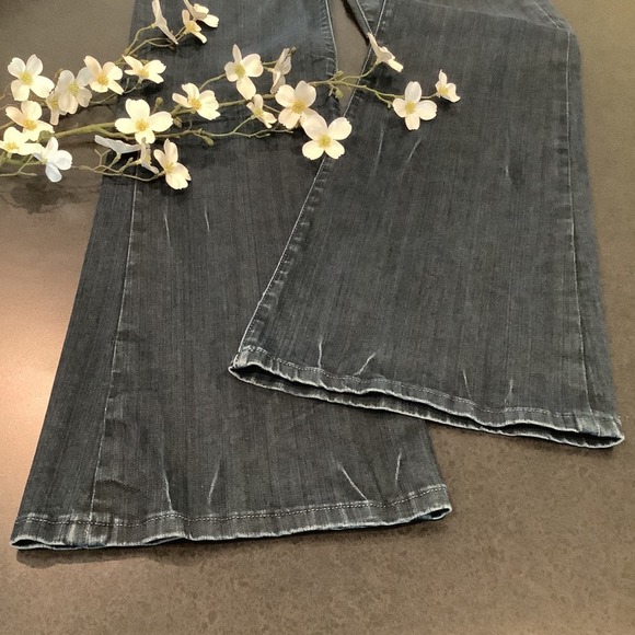 Miss Me Wide Leg Flare Jeans Lawrence Dark Wash Crackle Fade JP4531 Low Rise - Picture 12 of 16